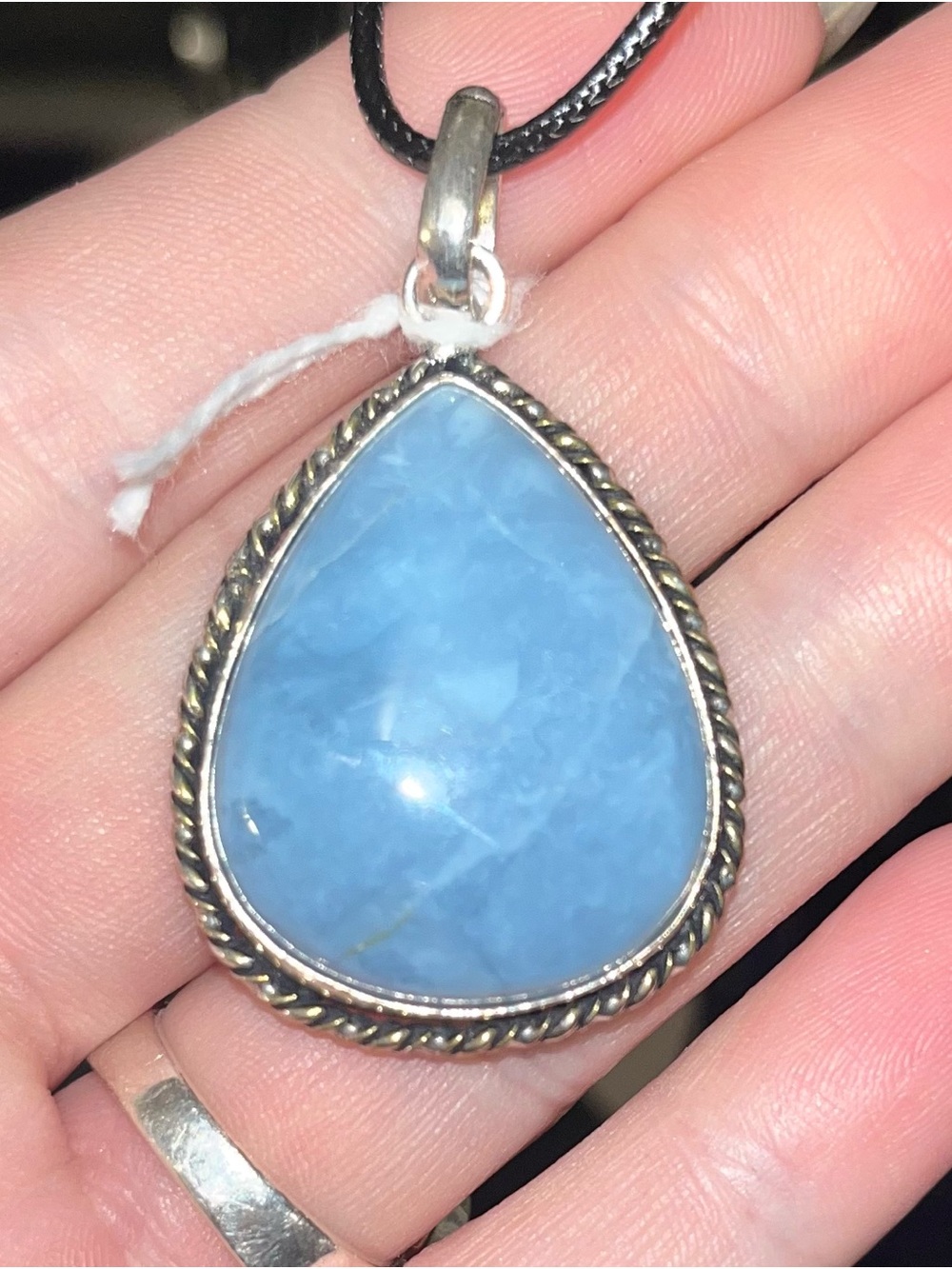 Blue Opal Stone Pendant Necklace